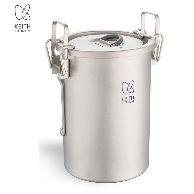 Camping Cooking Tin - KEITH Pure Titanium Rice Cooker, 900ml