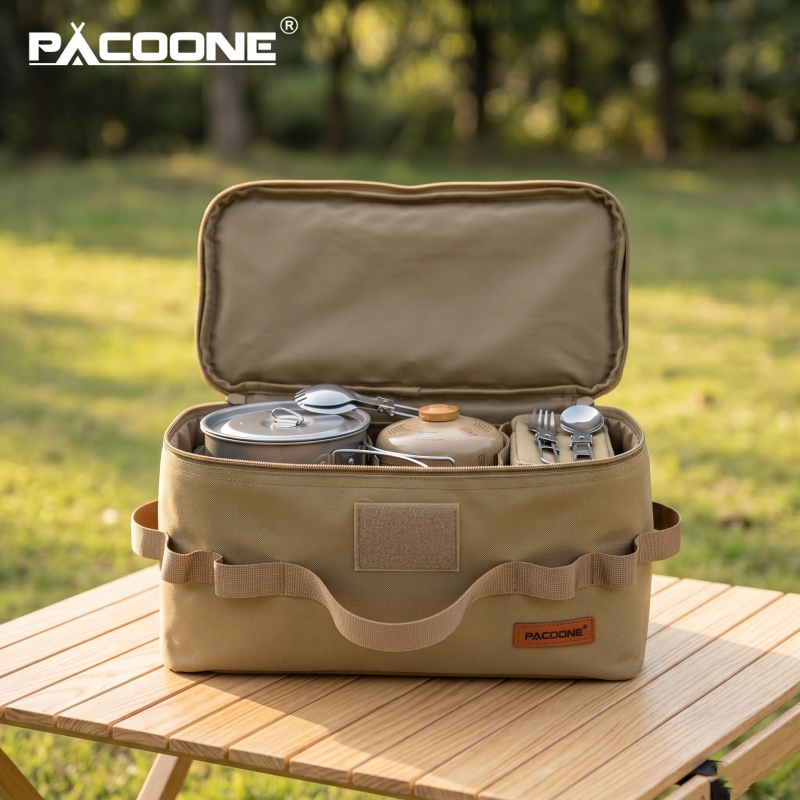 Camping Outdoor Cooking Equipment - PACOONE Portable Camping Storage Bag Multifunctional