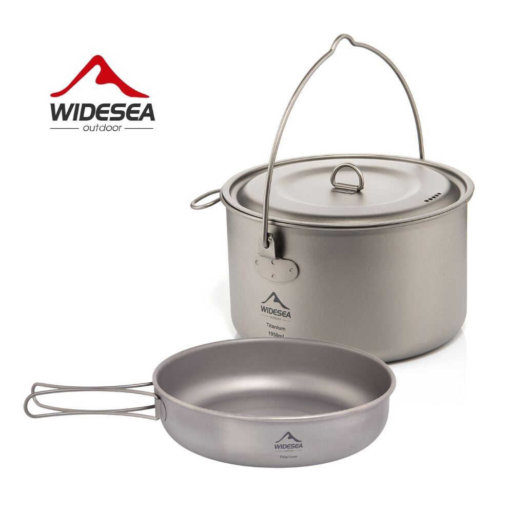 Camping Cooking Gear Set - Widesea Camping Tableware Titanium Cookware Set