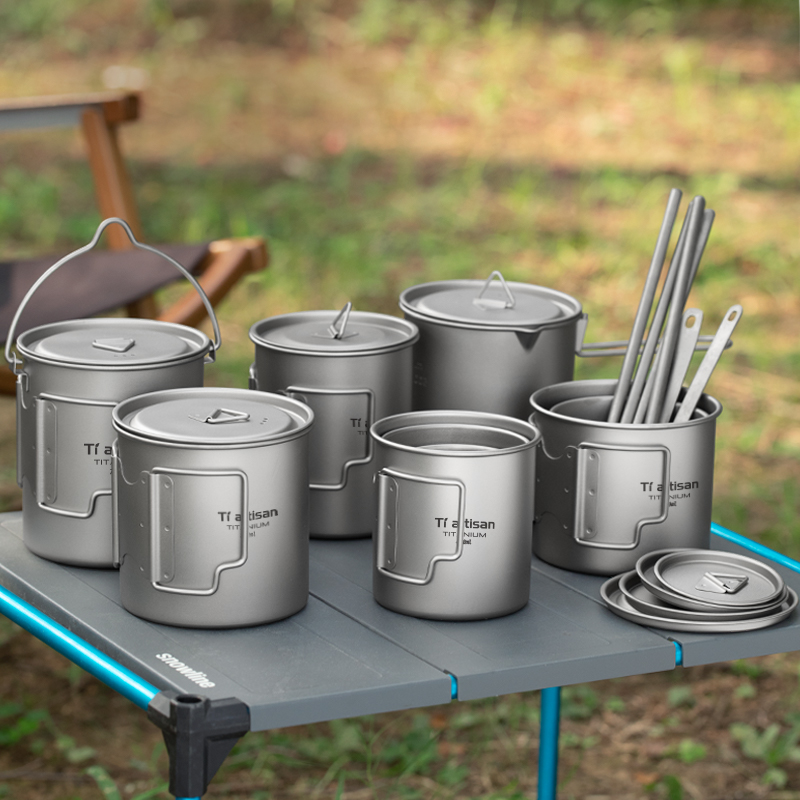 Camping Outdoor Cooking Equipment - Tiartisan Outdoor Titanium Lightweight Portable Tea