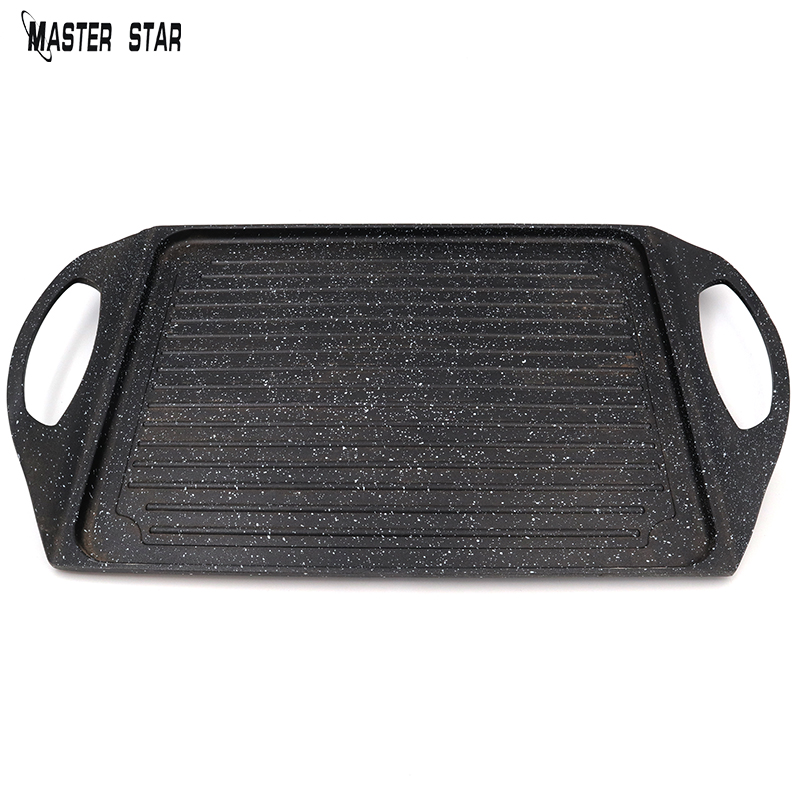 Camping Cooking Without Gas - Master Star-Flat Fry Pan, Granite Coating,