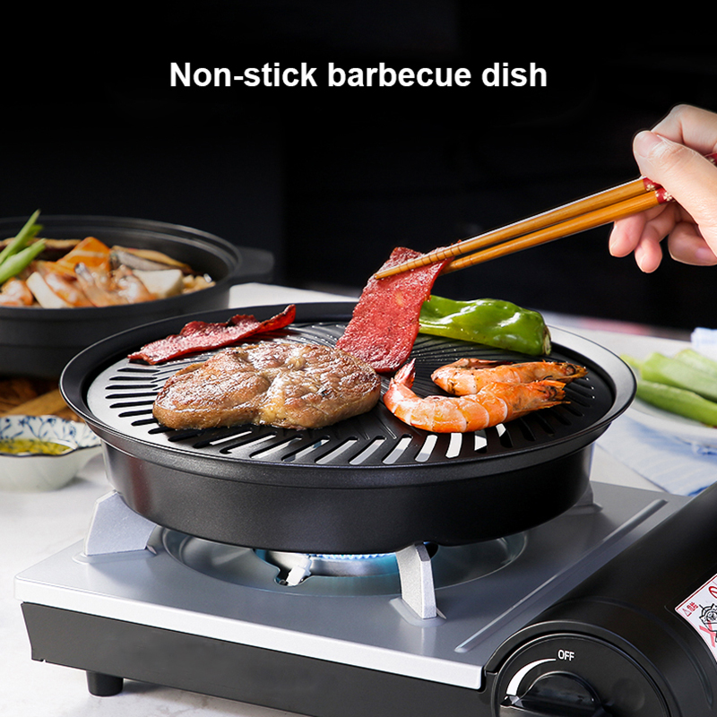 Camping Cooking Flat Top - Korean Non-stick Barbecue Tray Outdoor Cassette