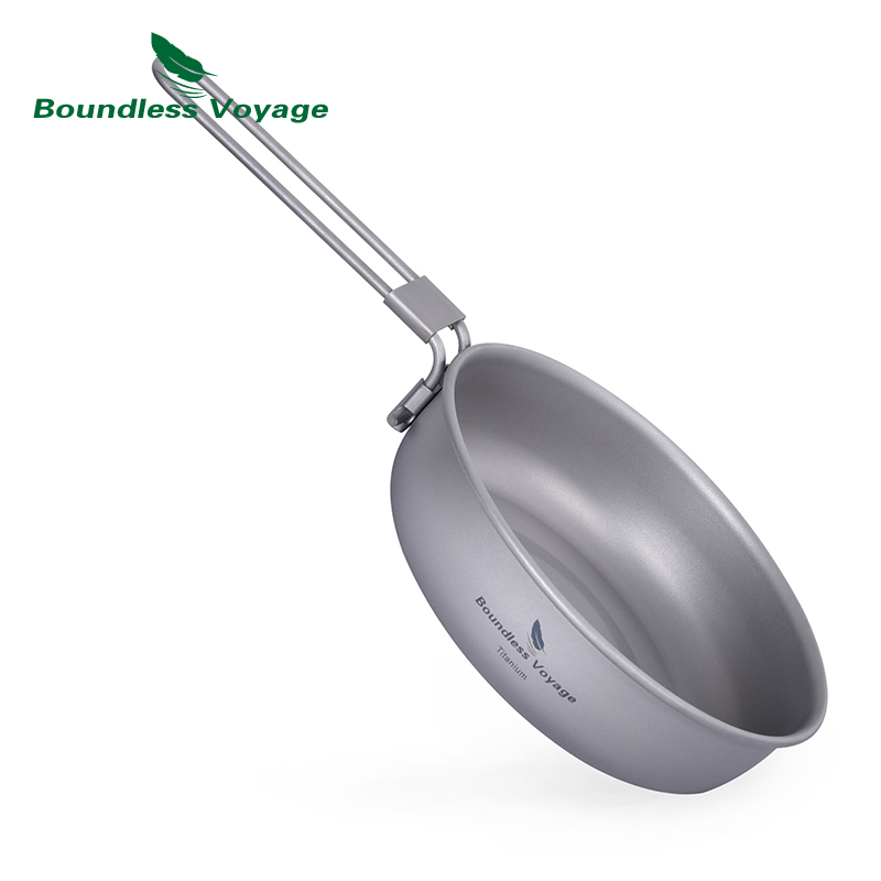 Camping Cooking Tin - Boundless Voyage Ultra-light Titanium Frying Pan