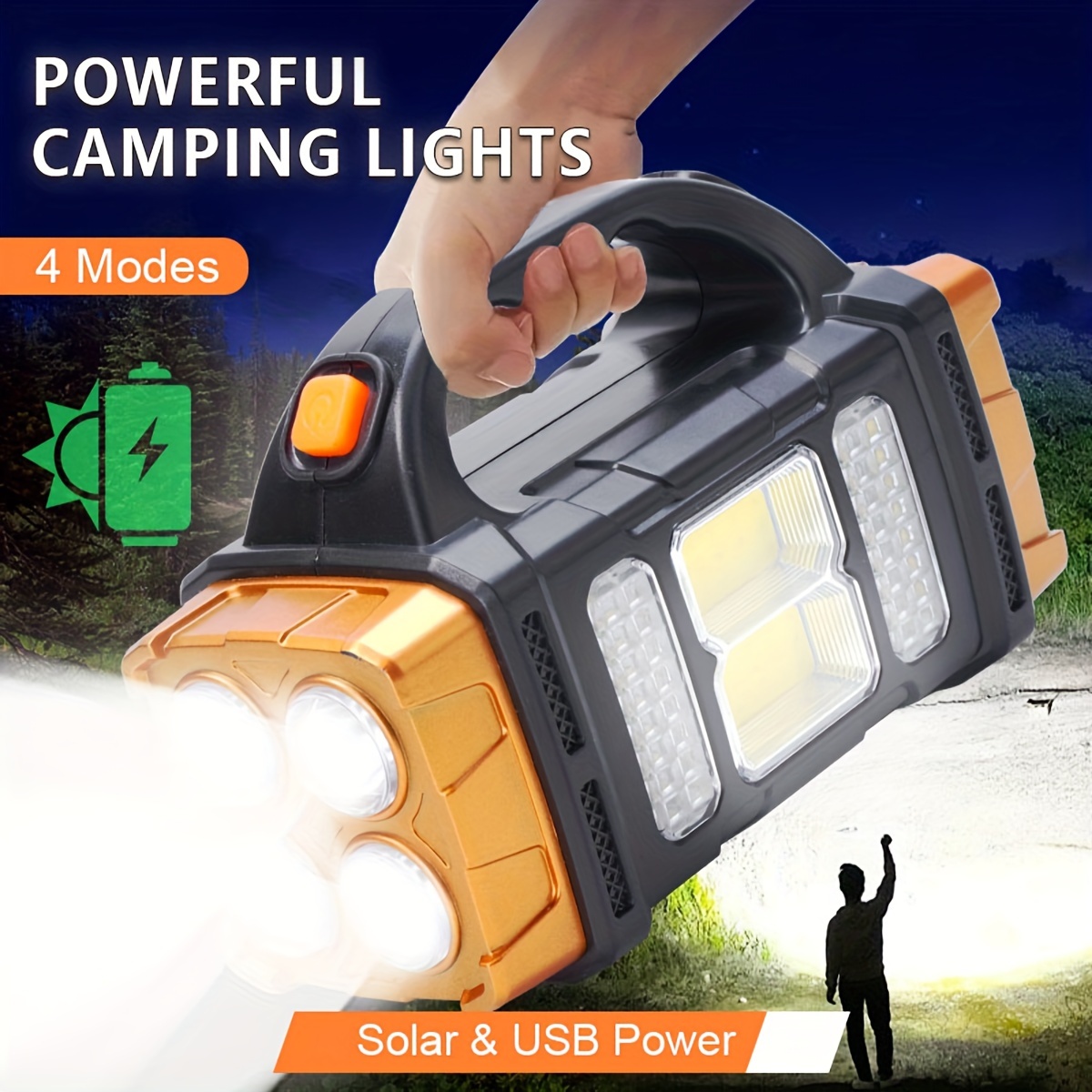 Camping Cooking Fish - New Upgrade Rechargeable High Power Solar