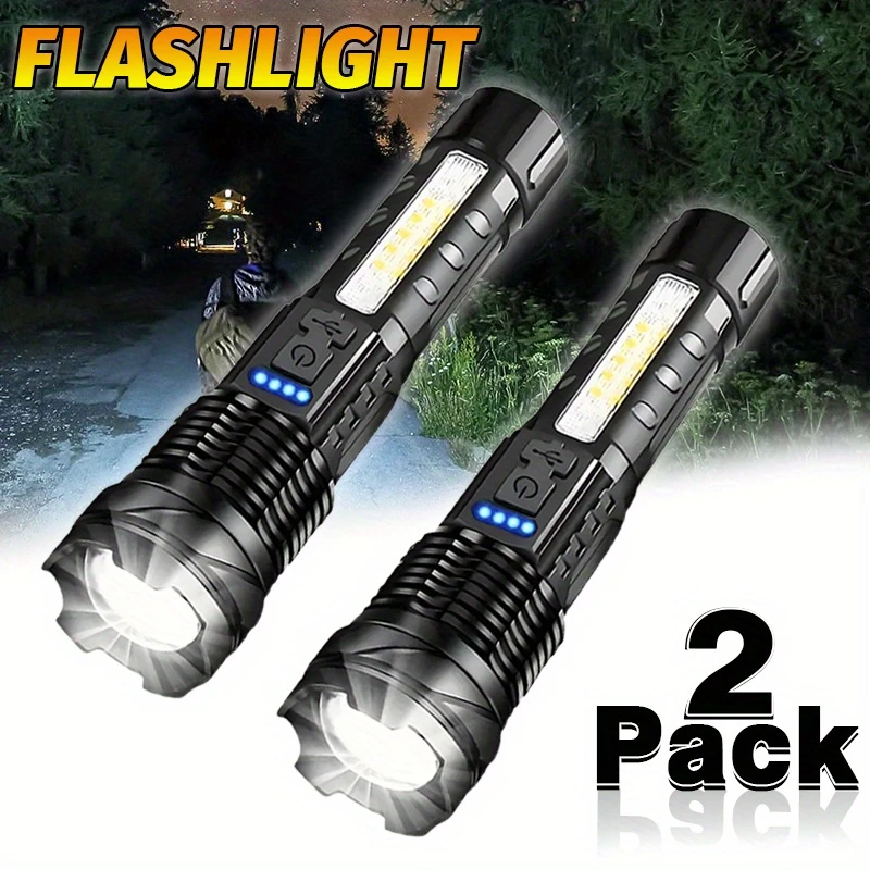 Camping Cooking Fish - Powerful XHP50 LED Flashlight Waterproof Torch