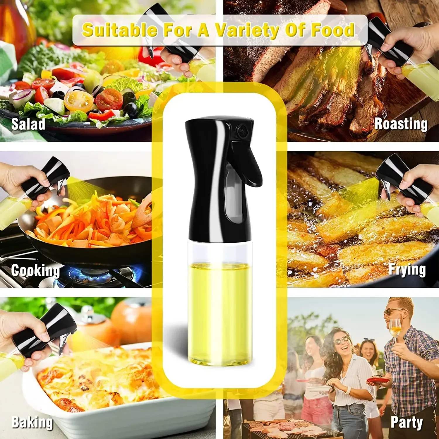 Camping Cooking Oil Container - 500ml Plastic Oil Spray Bottle Kitchen