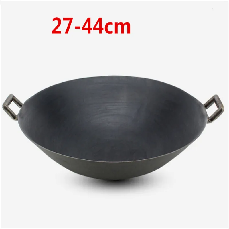 Camping Cooking Without Gas - double ear cast iron wok cooking