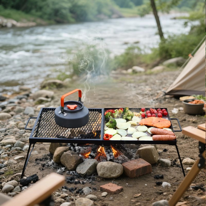 Camping Cooking Over Fire - Por Outdoor Camping Cooking Grate Over