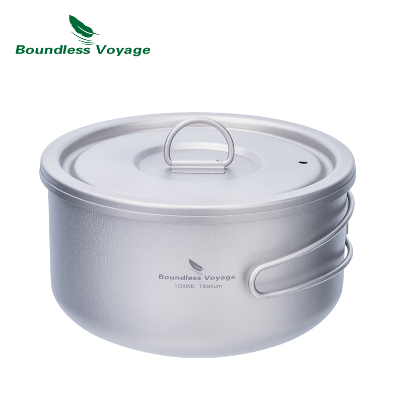 Camping Cooking Tin - Boundless Voyage Titanium Camping Pot with