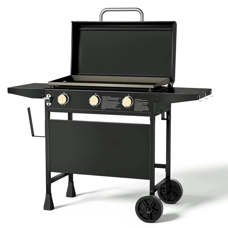 Camping Cooking Flat Top - Wheeled Outdoor Flat-Top Cooking Station –