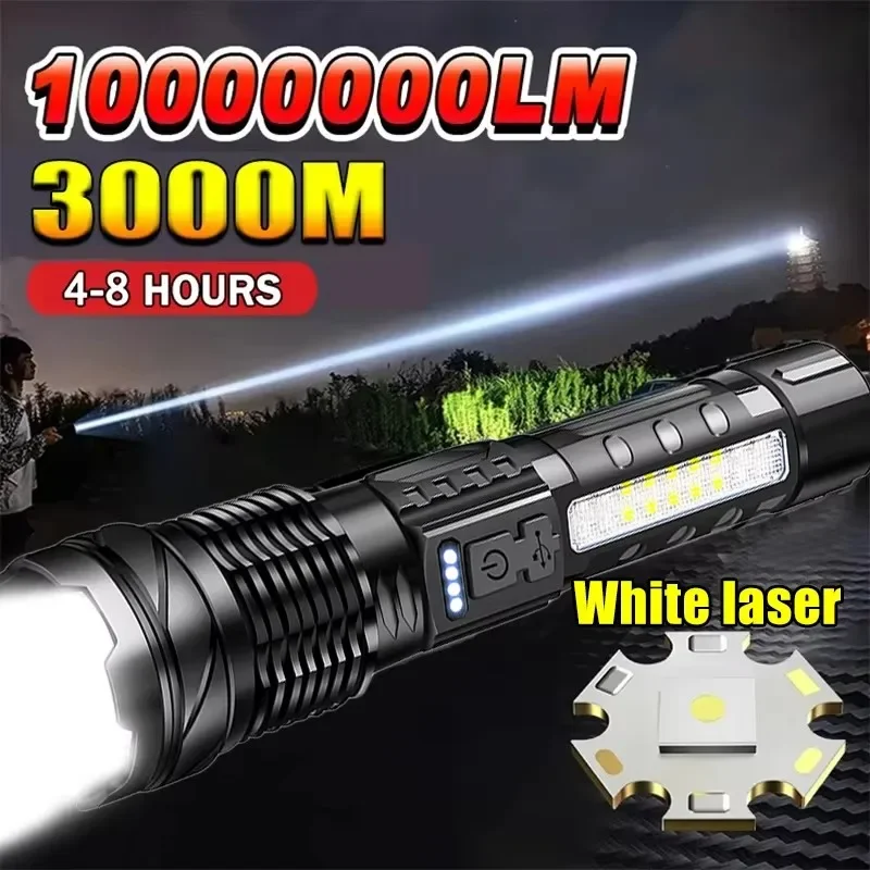 Camping Cooking Fish - Powerful LED Flashlight Battery Display USB