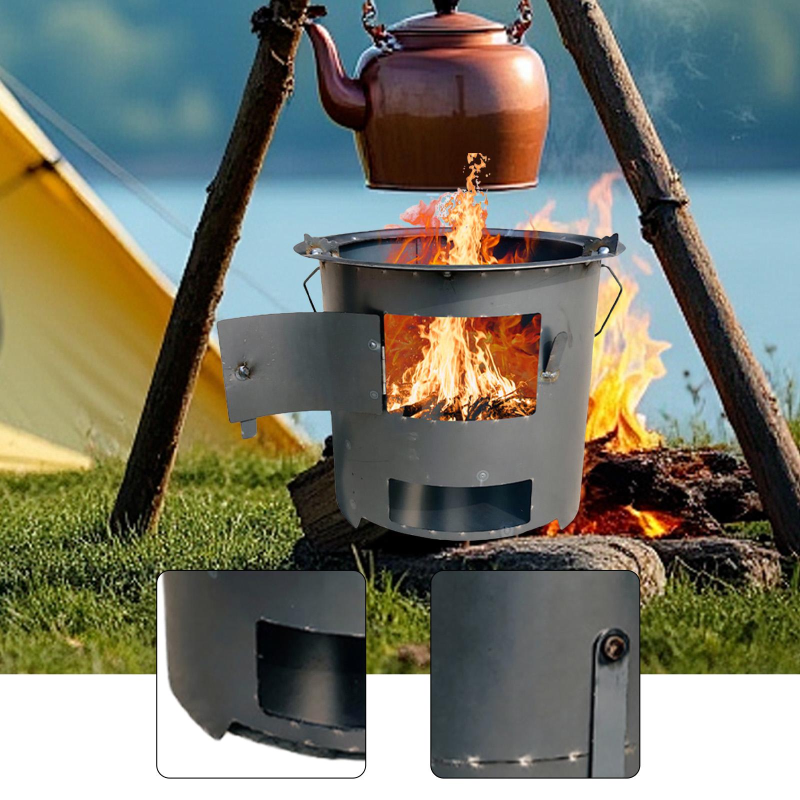 Camping Cooking Over Fire - Wood Furnace Indoor Multipurpose Heater Cook