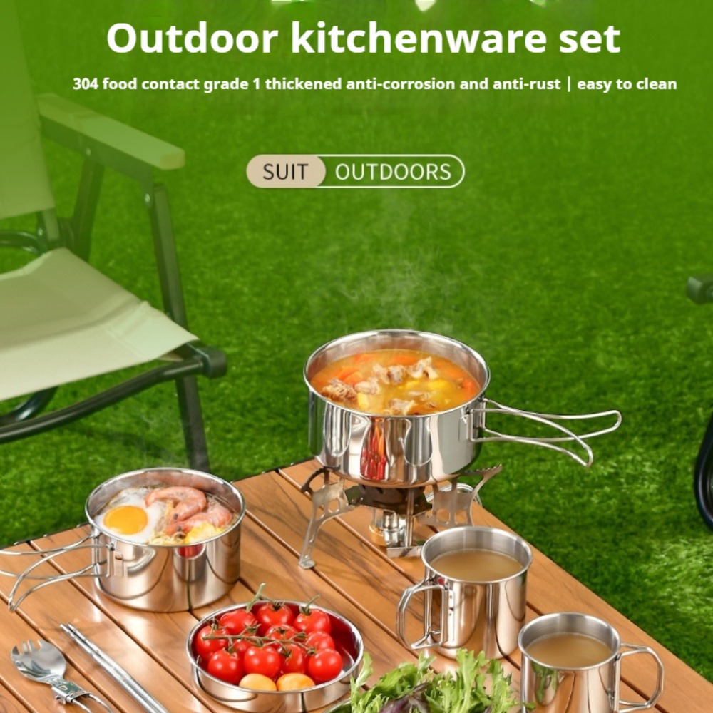 12PCS Adventure Camp Cook Set  - Camping Cooking Pots And Pans Set review and price