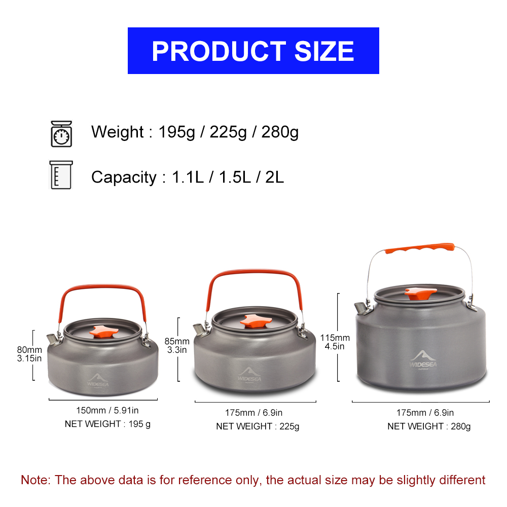 Widesea 1.1L 2L1.5L Camping Wa - Camping Cooking Pan Set review and price