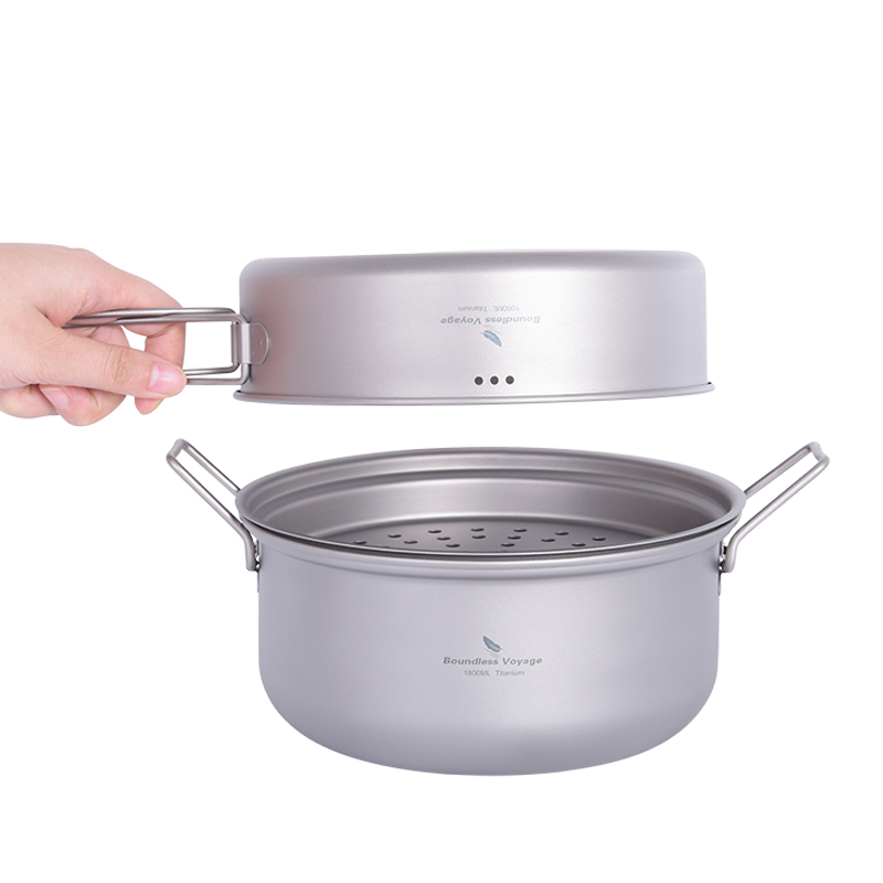 Boundless Voyage Titanium Stea - Camping Cooking Pots And Pans Set review and price