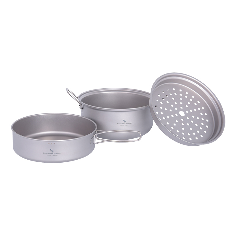 Boundless Voyage Titanium Stea - Camping Cooking Pots And Pans Set review and price