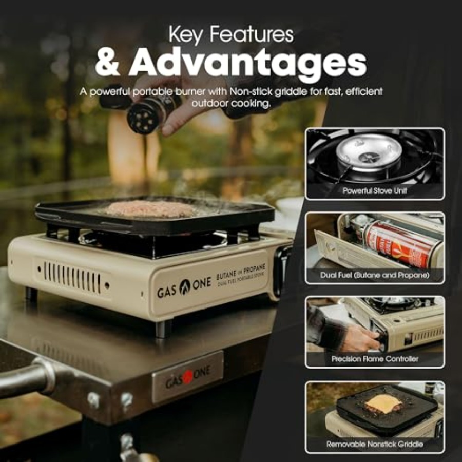 GasOne GS-3400P-KIT Propane or - Camping Cooking Flat Top review and price