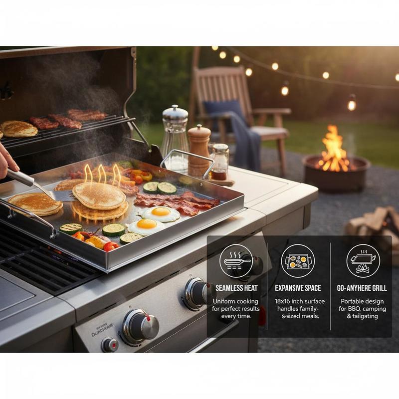 Universal Flat Top Griddle 18x - Camping Cooking Hob review and price