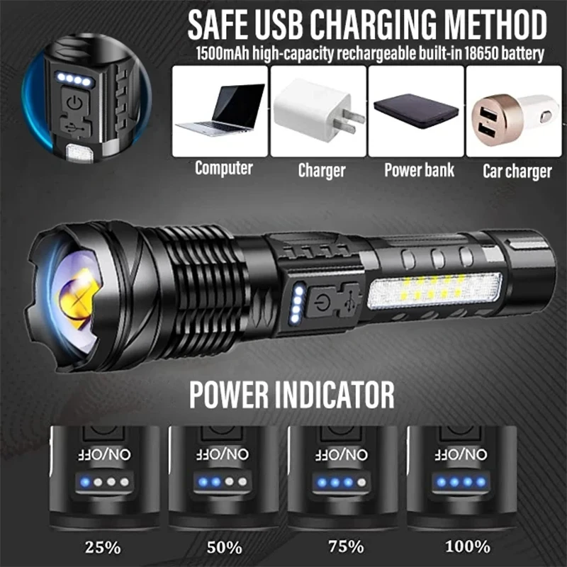 Powerful XHP50 LED Flashlight  - Camping Cooking Fish review and price