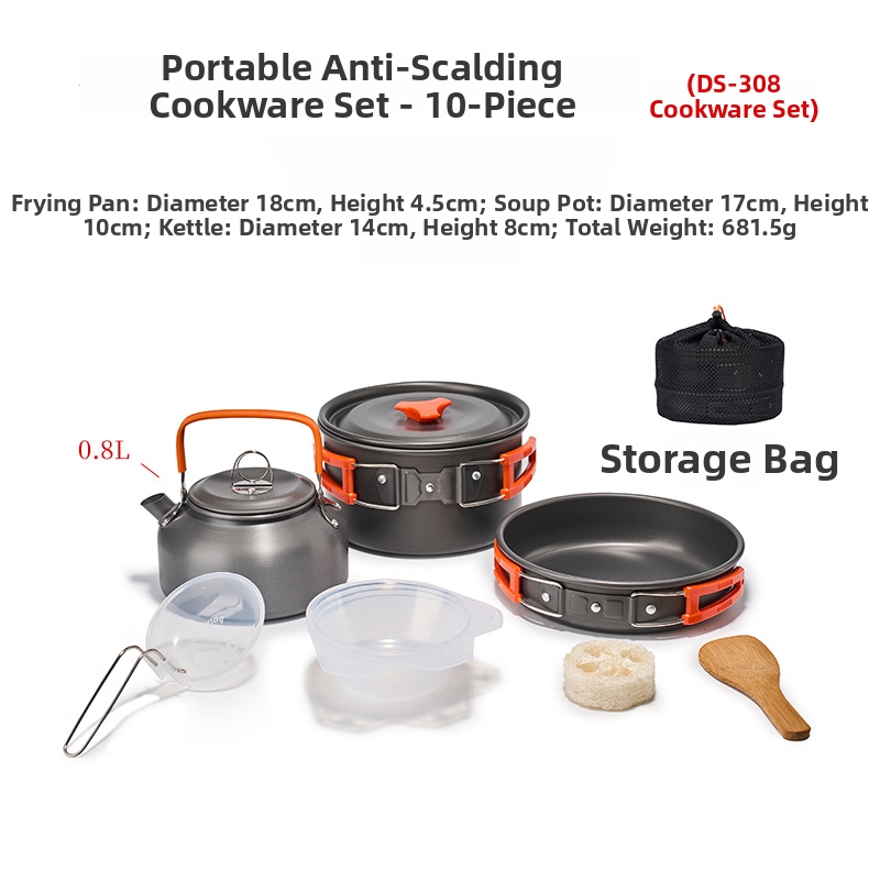 Portable Outdoor Camping 10Pcs - Camping Cooking Set Ds 308 review and price