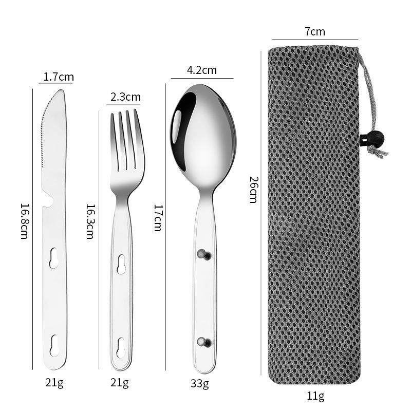 3pcs/set Folding Spoon Fork Kn - Camping Cooking Cutlery Set review and price