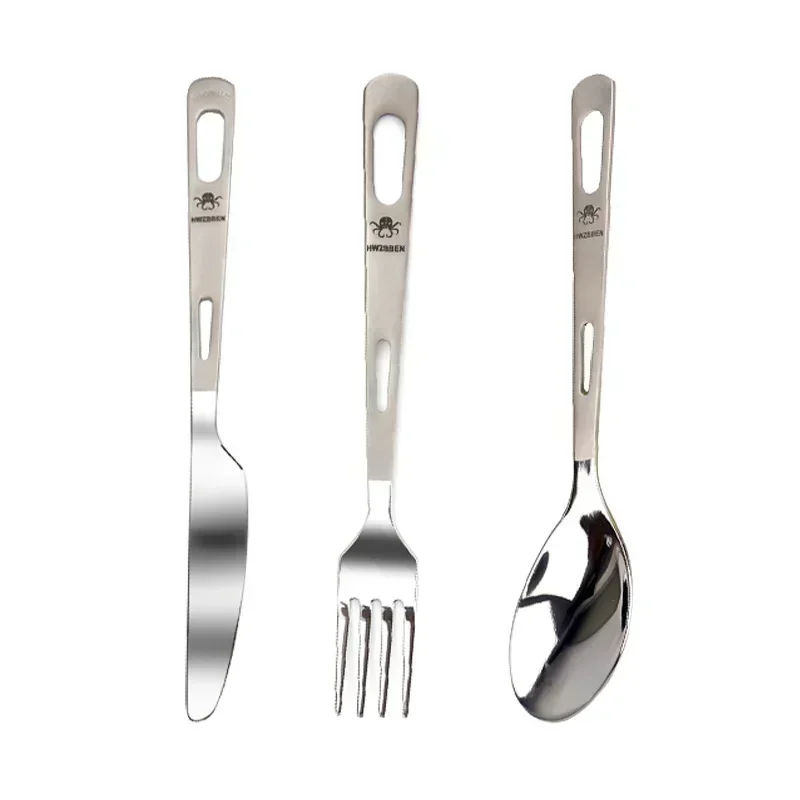 HWZBBEN Titanium Fork Spoon Kn - Camping Cooking Cutlery Set review and price