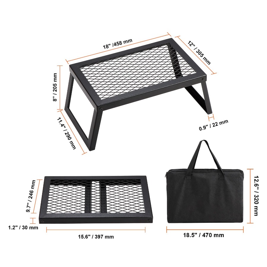 Folding Campfire Grill Heavy D - Camping Cooking Over Fire review and price