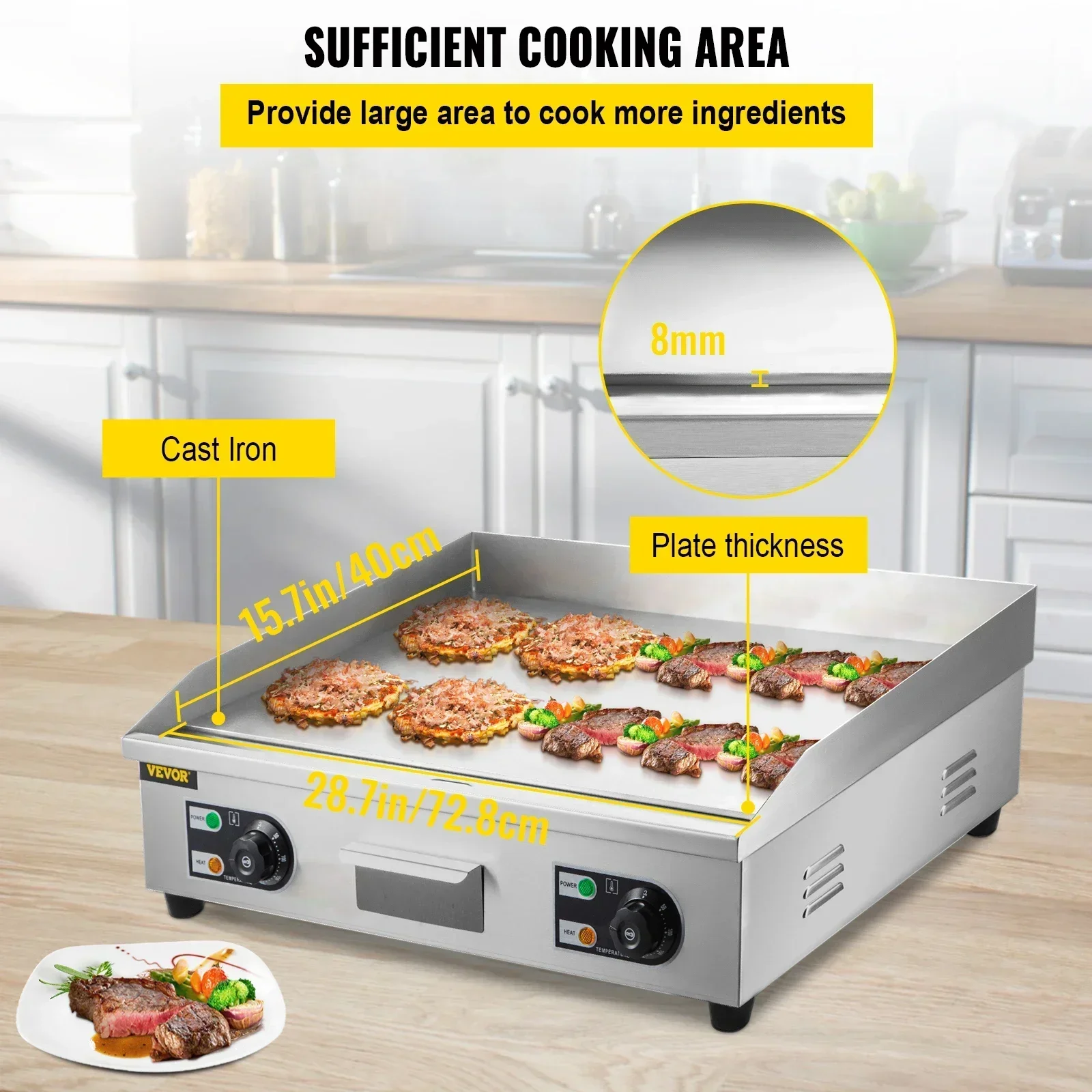 Electric Countertop Griddle wi - Camping Cooking Flat Top review and price
