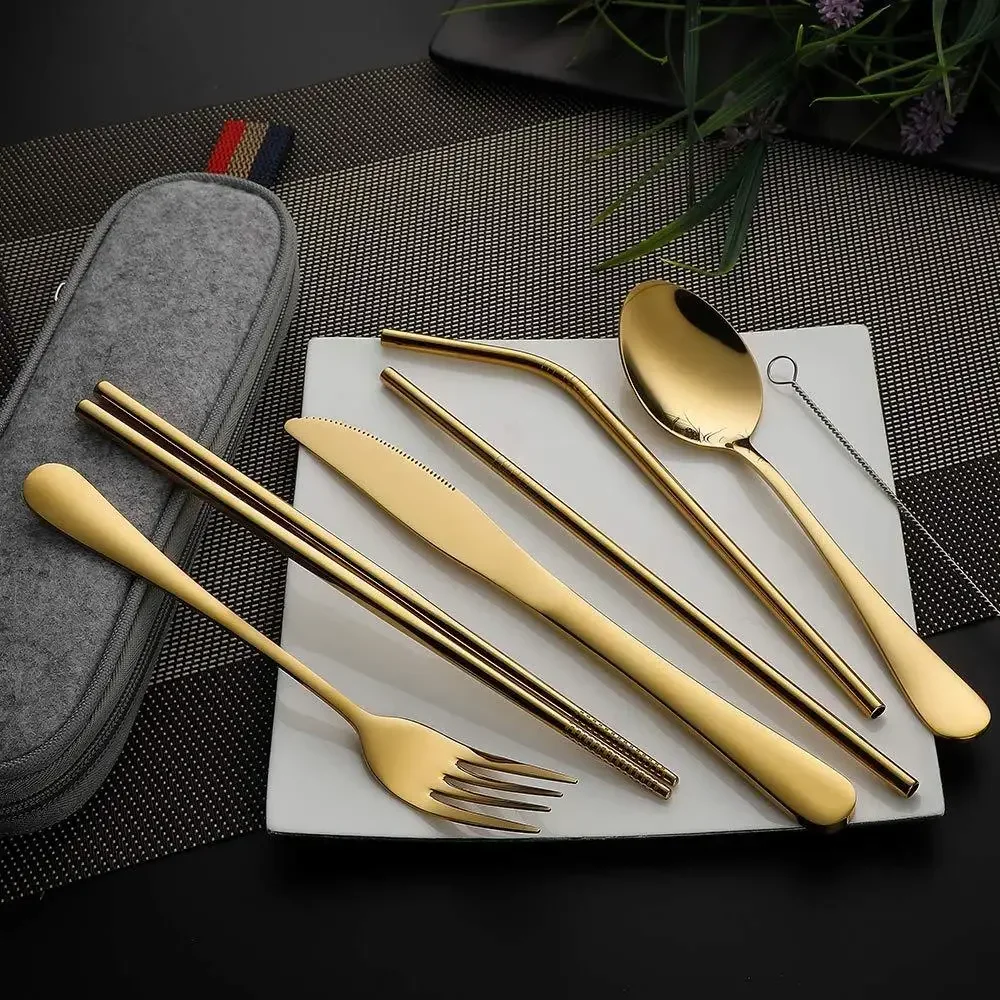 8Pcs/set Tableware Reusable Tr - Camping Cooking Cutlery Set review and price