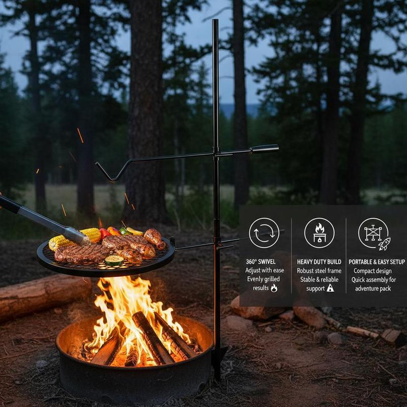 Rotating Cooking Grate 24x24 I - Camping Outdoor Cooking Equipment review and price