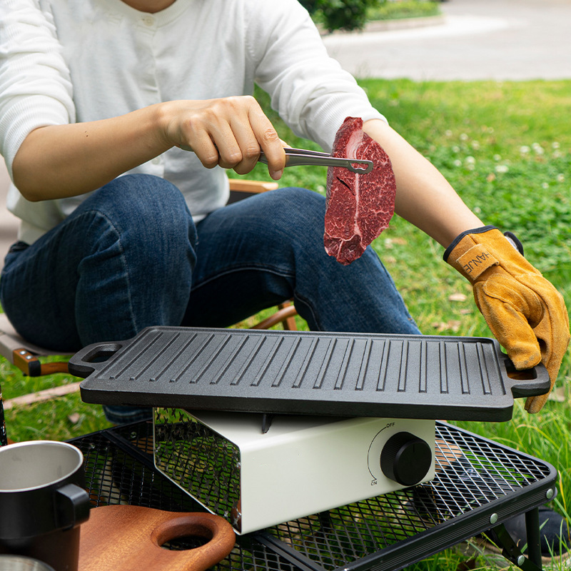Double Sided Cast Iron Grill P - Camping Cooking Flat Top review and price