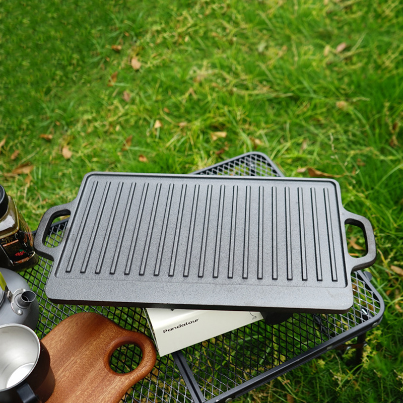 Double Sided Cast Iron Grill P - Camping Cooking Flat Top review and price