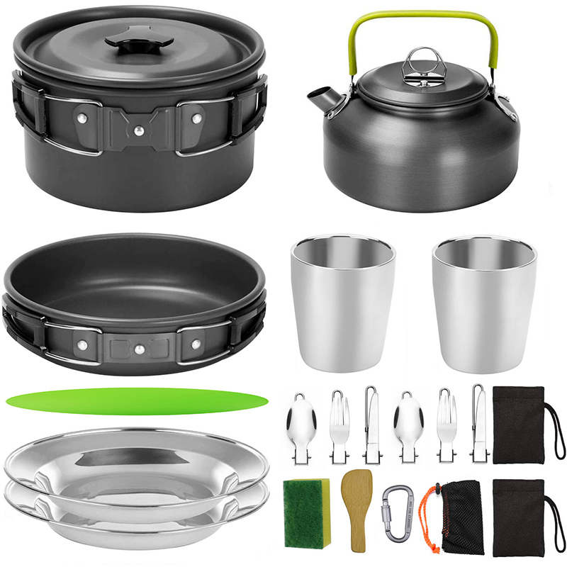 1 Set Outdoor Pot Pan Camping  - Camping Cooking Pots And Pans Set review and price
