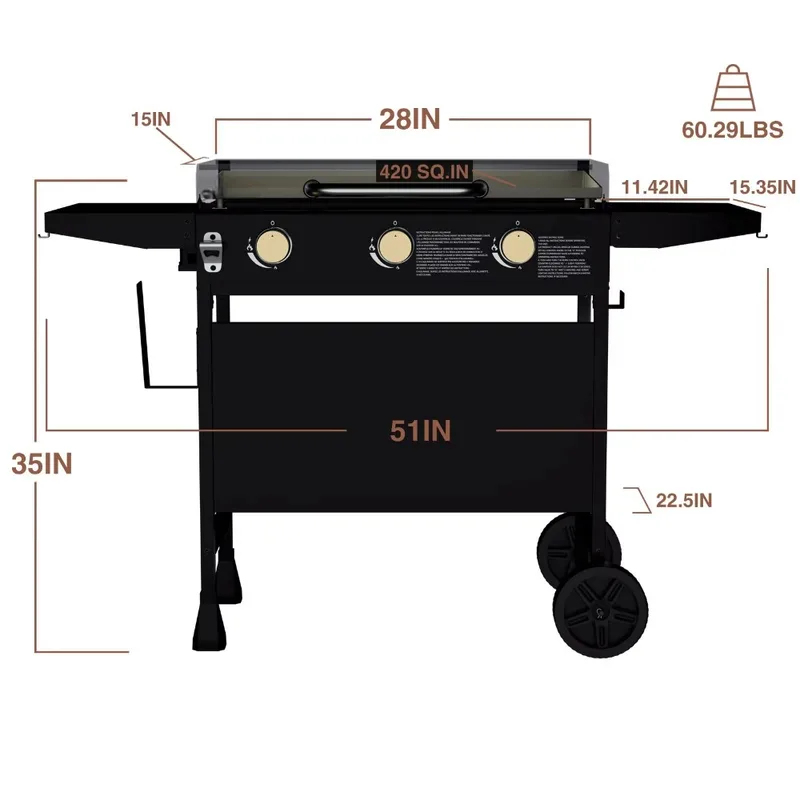 Wheeled Outdoor Flat-Top Cooki - Camping Cooking Flat Top review and price