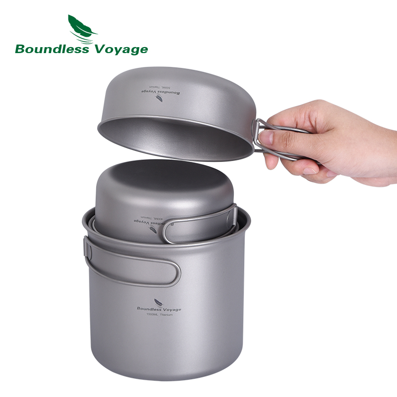 Boundless Voyage Titanium Pot  - Camping Cooking Pots And Pans Set review and price